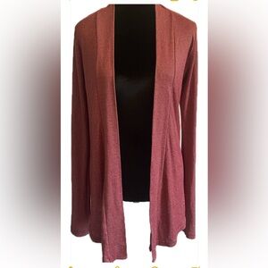 Women's Michael Stars Red Open Front Shine Cardigan one size